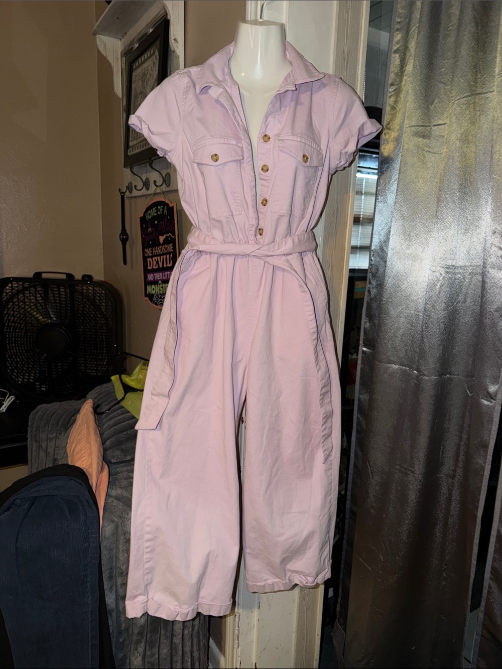 Women’s Light Pink Utility Jumpsuit size small